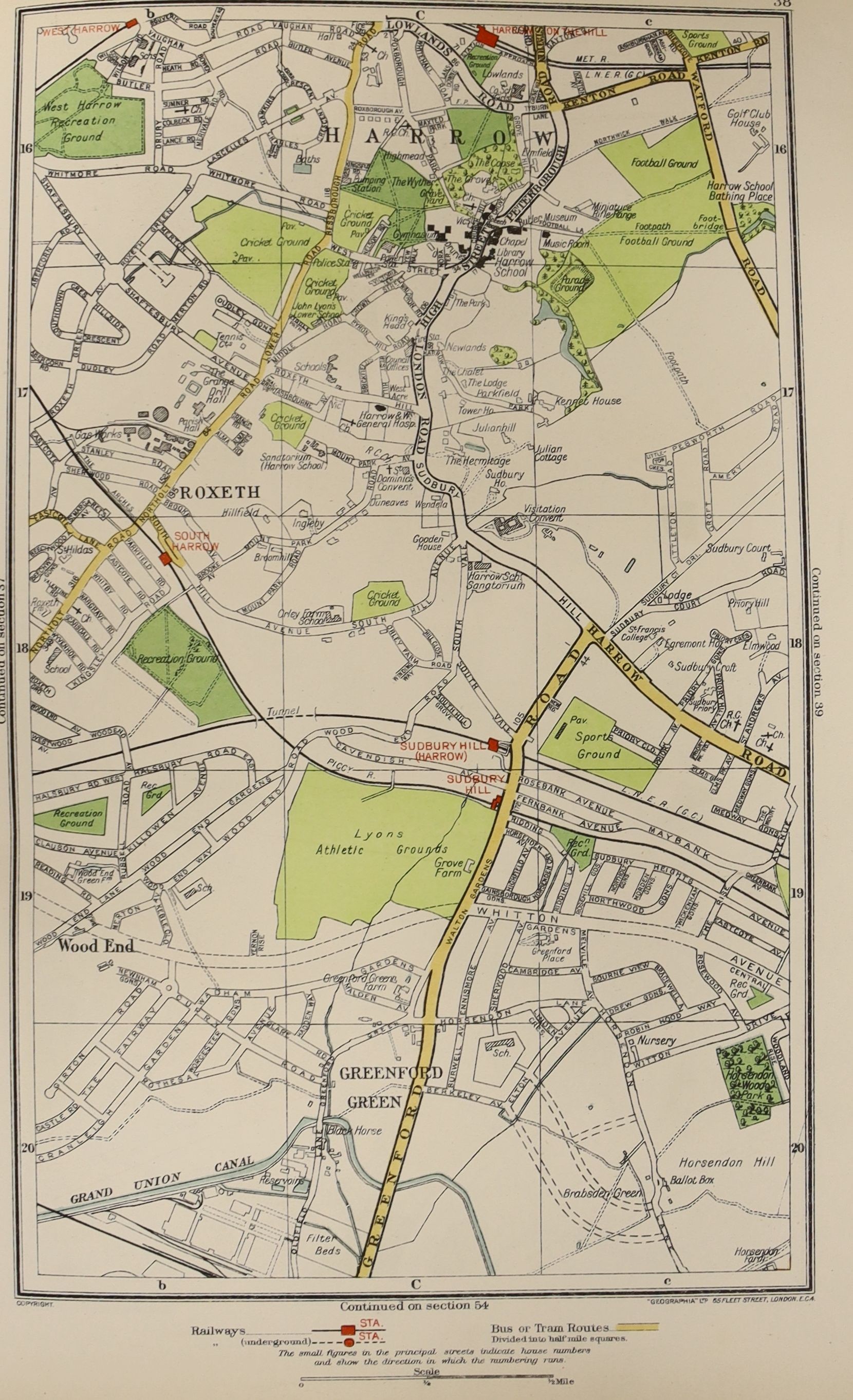 “The Authentic Map Directory of London Suburbs” 4th edition pub 1930 by Geographia blue cloth.